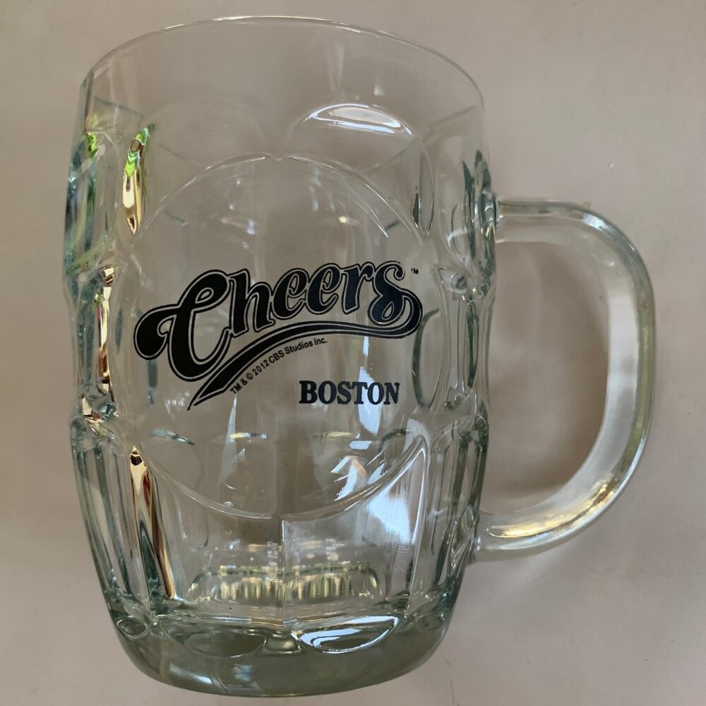 Cheers Boston, Clear Dimpled Glass 16 oz Beer Mug, 20l2 CBS Studios Souvenir Mug